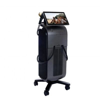 Machine d'épilation au laser à diode avec bouton d'arrêt d'urgence, dotée d'un système de refroidissement à eau et à air par semi-conducteur assurant l'épilation